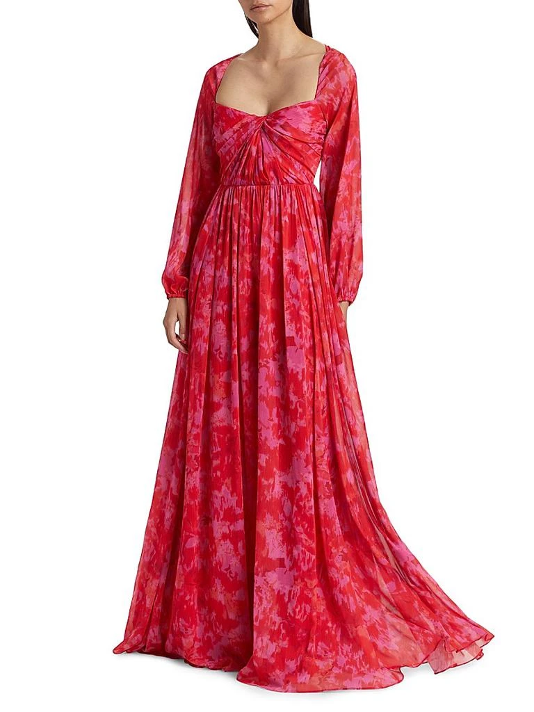 ml Monique Lhuillier Emery Chiffon Maxi Dress