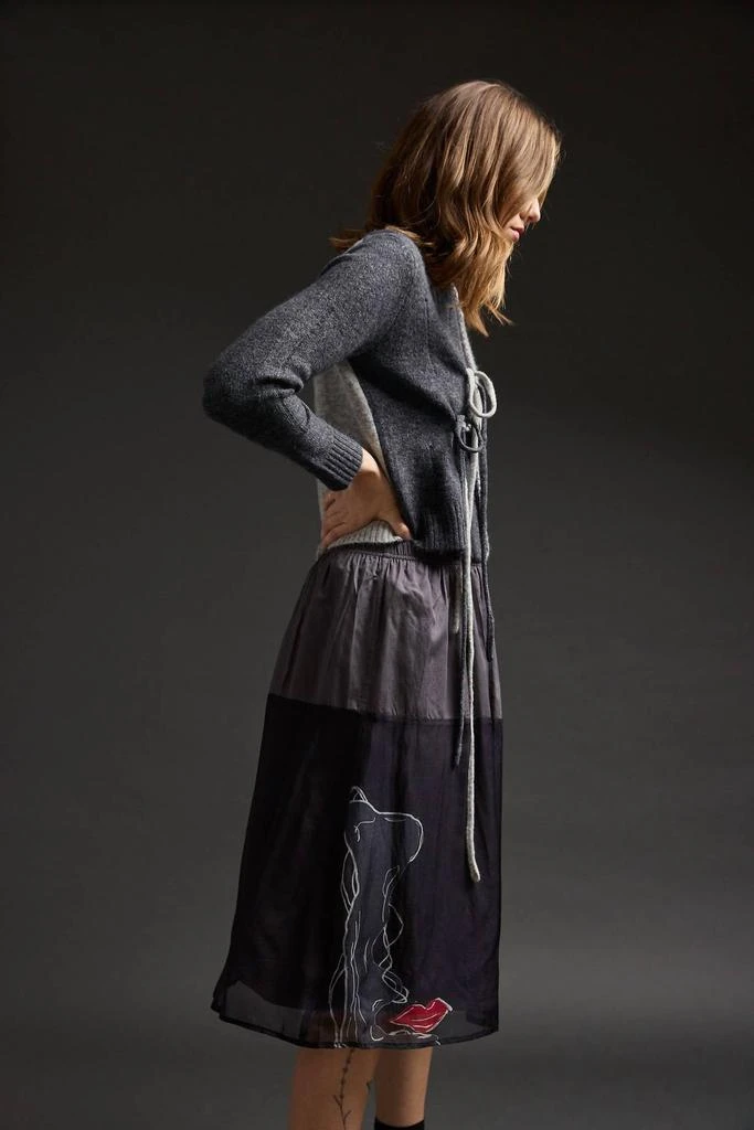 Purple Maroon Purple Maroon - Tie Front Cardigan 3