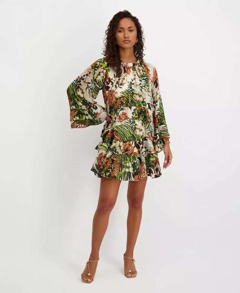 slim fit dress slacks Kensie Floral Irene Smocked Midi Dress Curve – Sugarlips main image 0