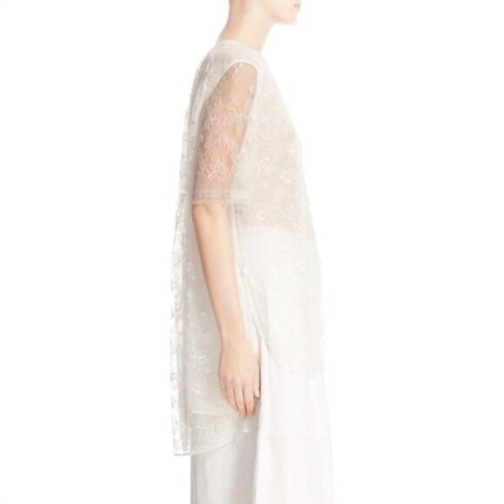 ADAM LIPPES Adam Lippes - Sheer Floral Lace Tunic Top