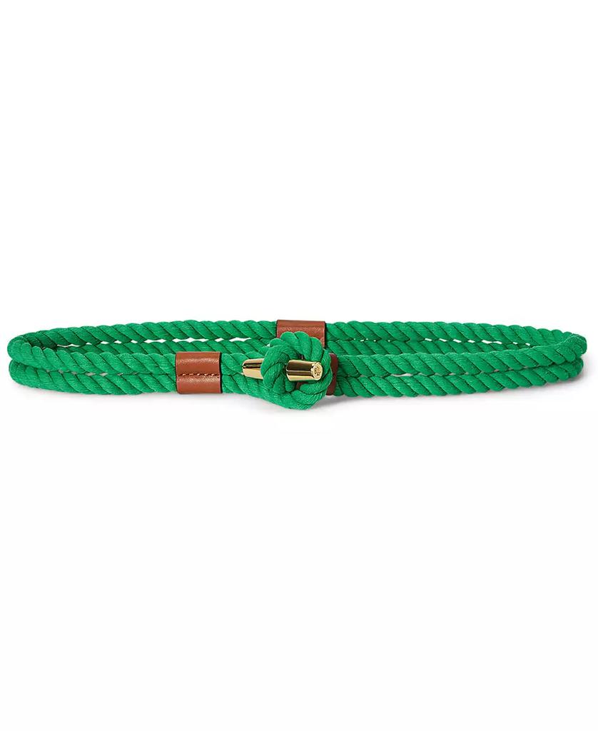Ralph Lauren Women's Leather Trim Rope Toggle Skinny Belt