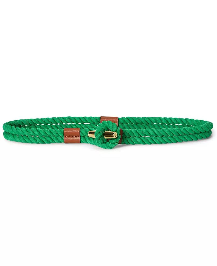 Ralph Lauren Women's Leather Trim Rope Toggle Skinny Belt 1