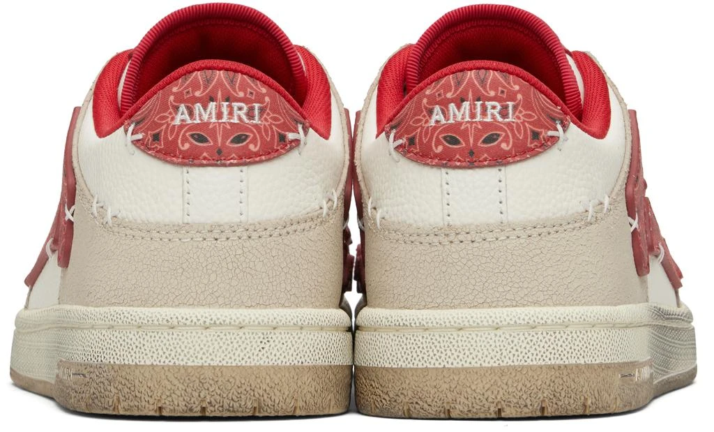 AMIRI Red 
White Bandana Skel Top Low Sneakers 2