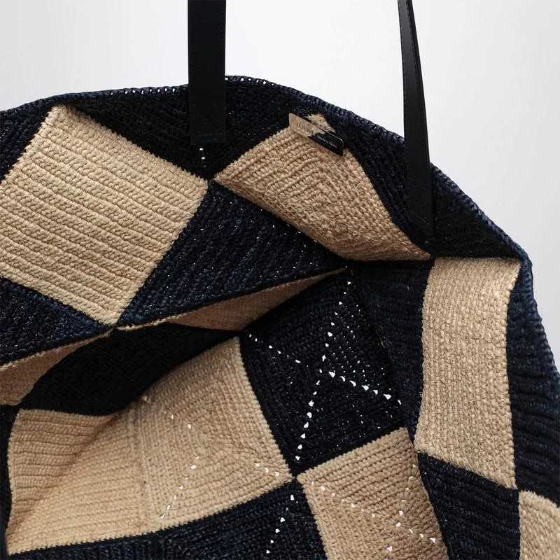 Loewe Puzzle Fold Tote XXL natural/navy raffia bag 5