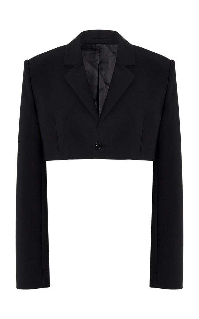 Nensi Dojaka Nensi Dojaka - Cropped Wool-Blend Blazer - Black - S - Moda Operandi