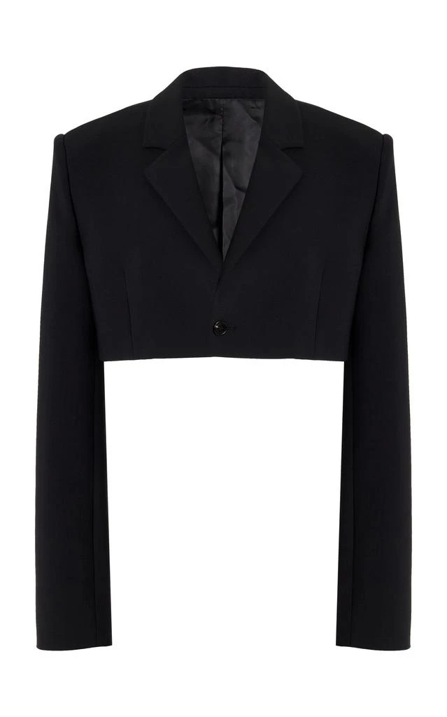 Nensi Dojaka Nensi Dojaka - Cropped Wool-Blend Blazer - Black - XS - Moda Operandi 1