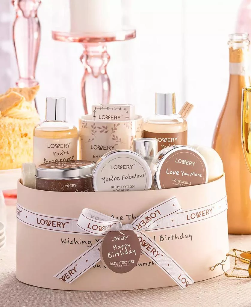 Lovery Birthday Gift Basket, Birthday Spa Gift Box, Coconut Body Care Gift Set, 15 Piece 3