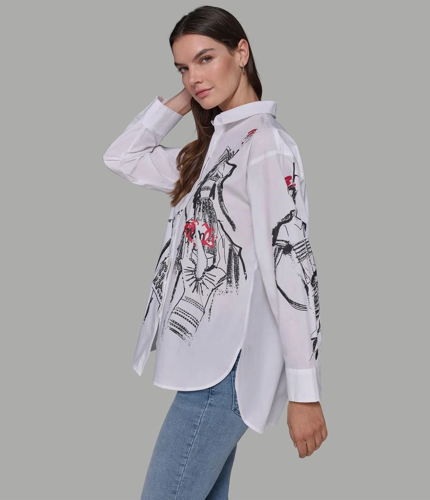 Karl Lagerfeld Paris SKETCH GIRL POPLIN SHIRT 3