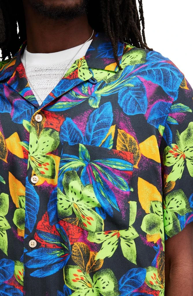 ALL SAINTS Goldfarb Floral Convertible Collar Camp Shirt 2