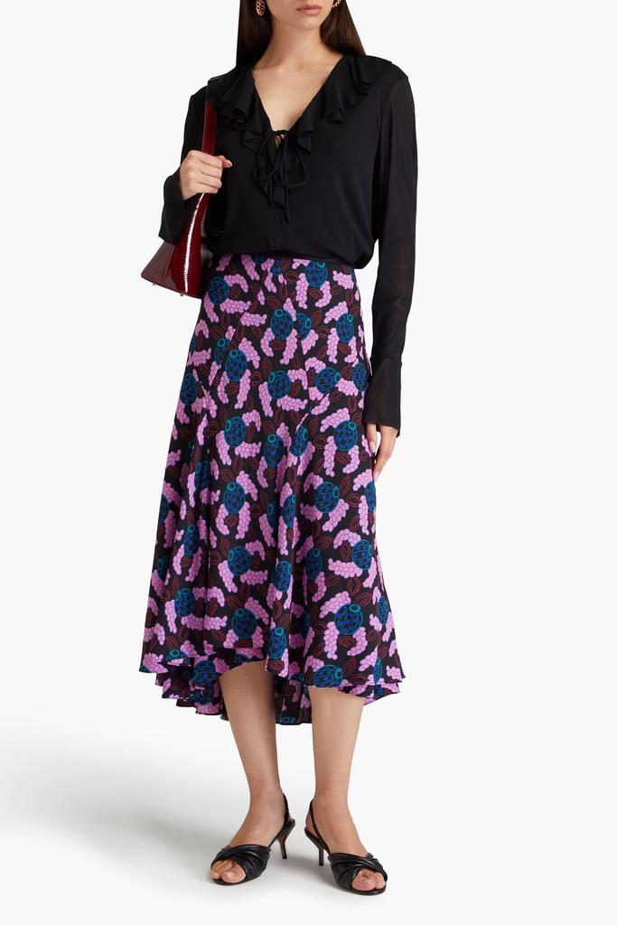 Diane von Furstenberg Debra printed crepe midi skirt