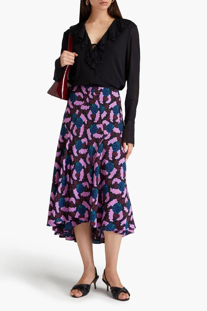 Diane von Furstenberg Debra printed crepe midi skirt 2