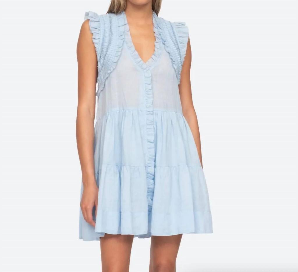 Sea Cole Smocked Dress In Sky Blue