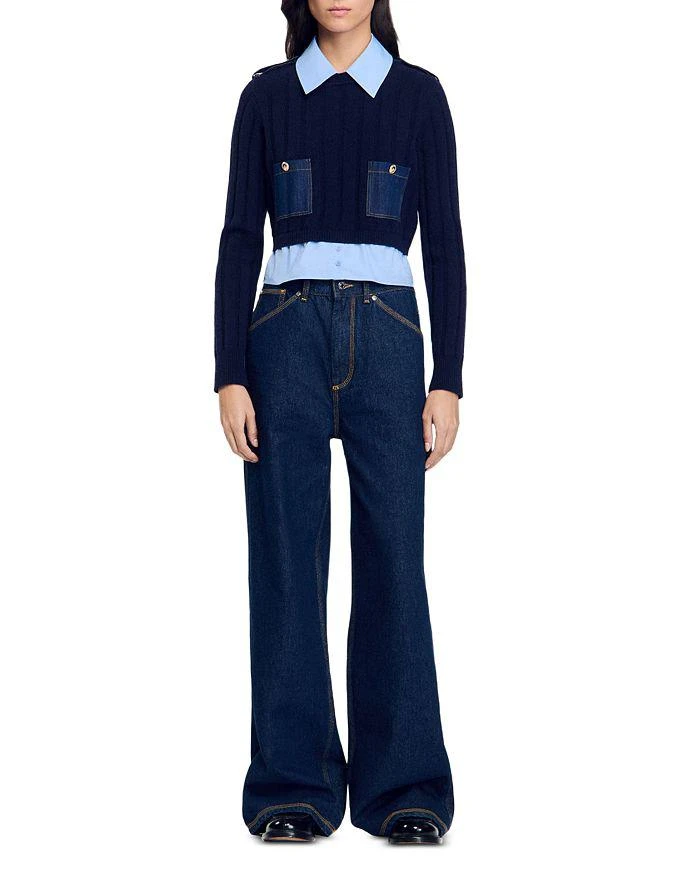 Sandro Jules Layered Look Sweater 5
