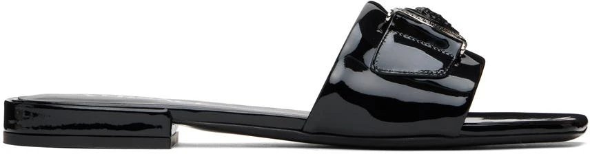 Versace Black Medusa Buckle Leather Mules 1