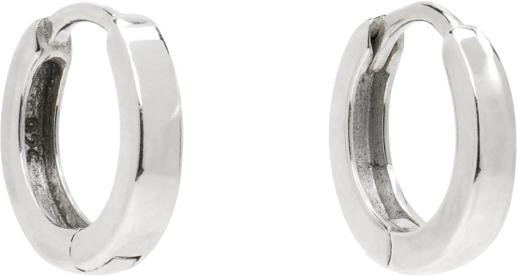 Laura Lombardi Silver Clutch Hoop Earrings