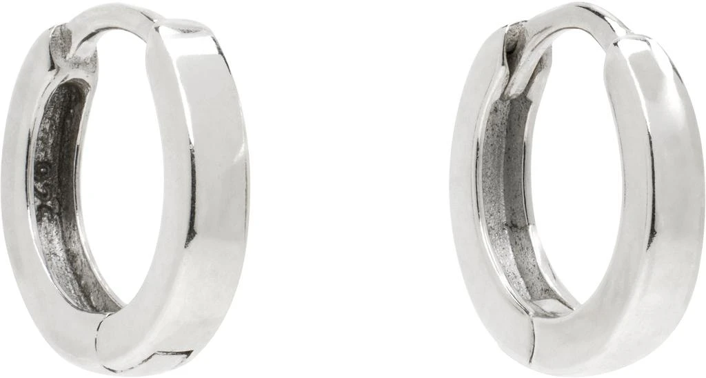 Laura Lombardi Silver Clutch Hoop Earrings 2