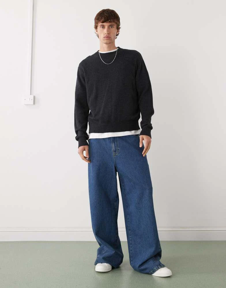 Weekday Weekday premium wool blend jumper in black 2