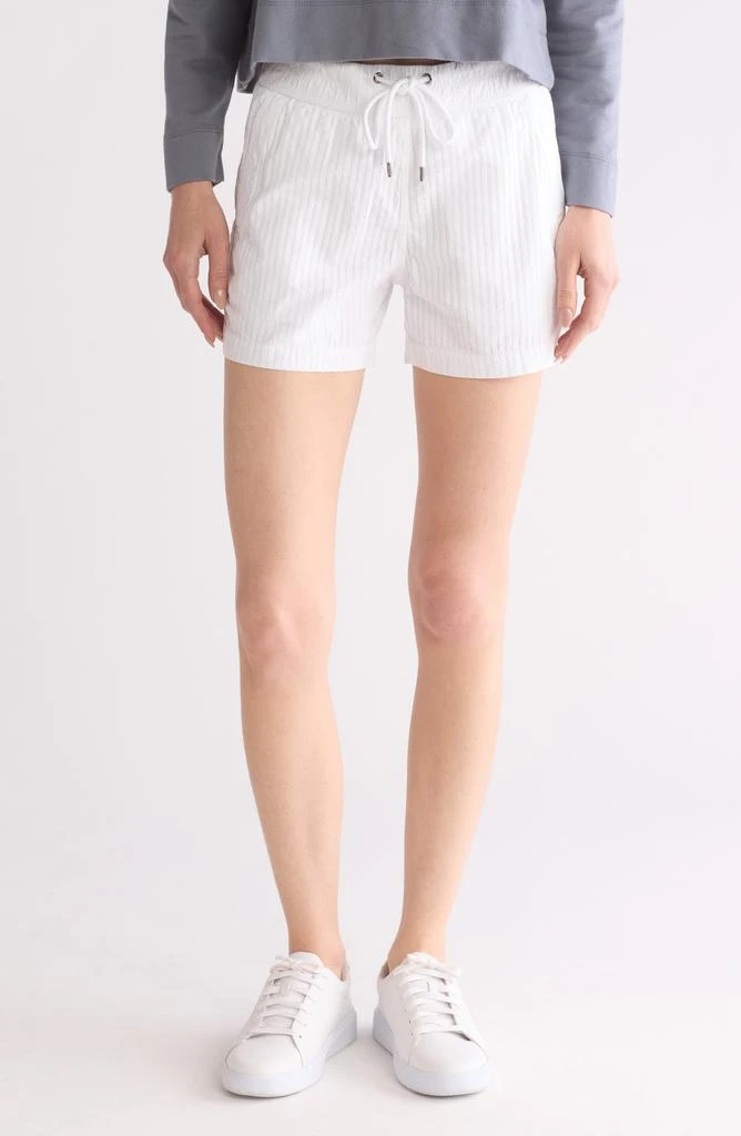 James Perse Textured Stripe Drawstring Shorts 1