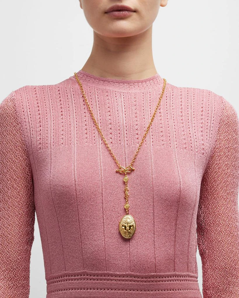 BEN-AMUN 24k Gold Electroplated Fleur-De-Lis Long Necklace 2