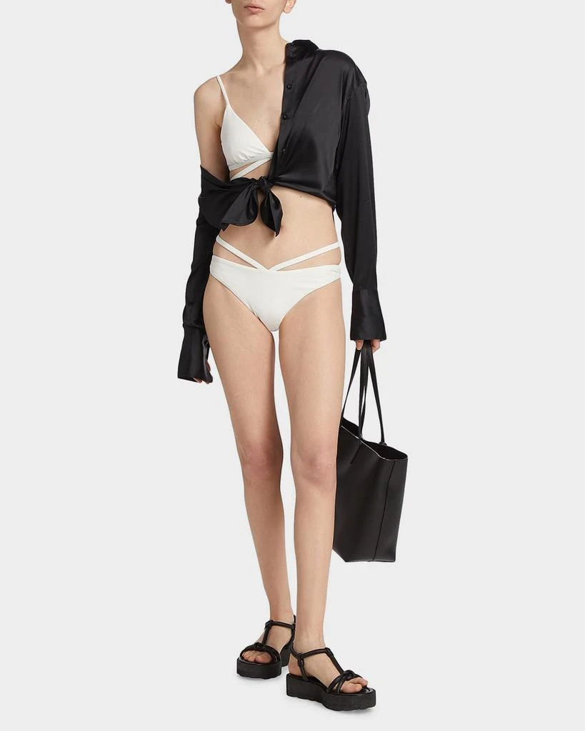 SIMKHAI Emmalynn Solid Strappy Bikini Bottoms 2