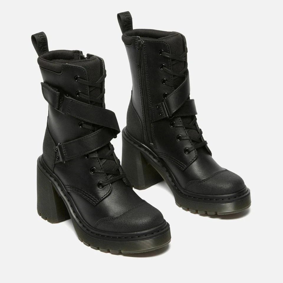 Dr. Martens DR. MARTENS WOMEN'S CHESNEY TECH 8-EYE HEELED LEATHER BOOTS 2