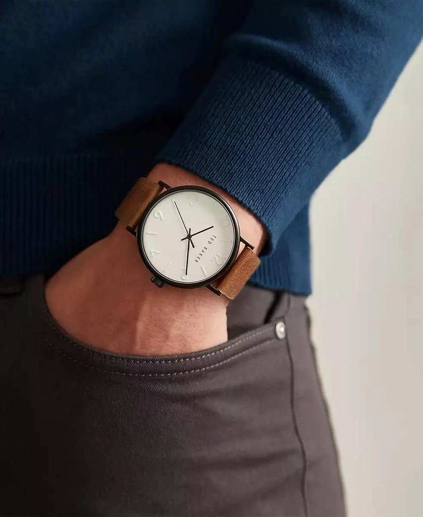 Ted Baker London Men's Phylipa Tan Leather Strap Watch 43mm 4
