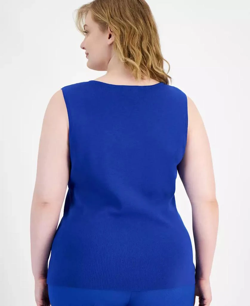 Tahari Plus Size Scoop Neck Sleeveless Sweater 2