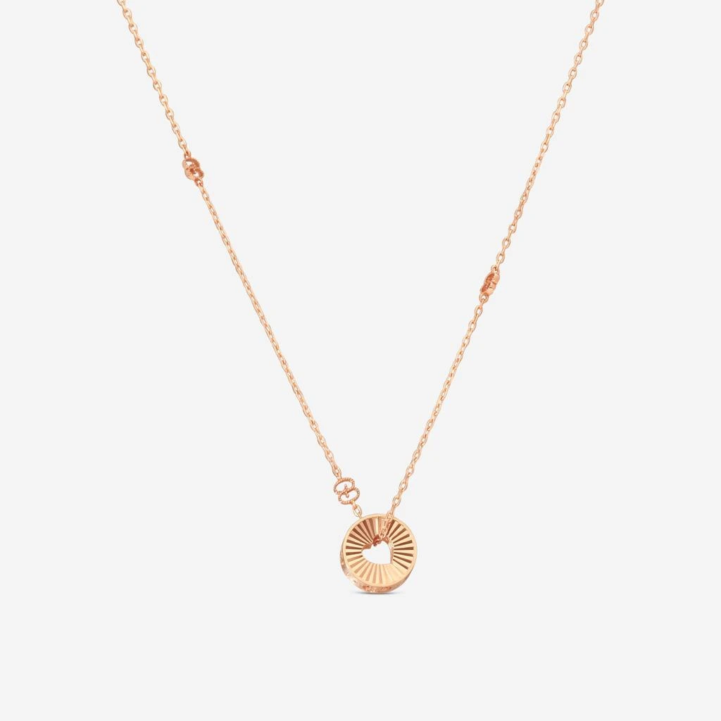 Gucci Gucci Icon 18K Rose Gold Round Heart Cut Out Pendant Necklace YBB72937300100U-copy
