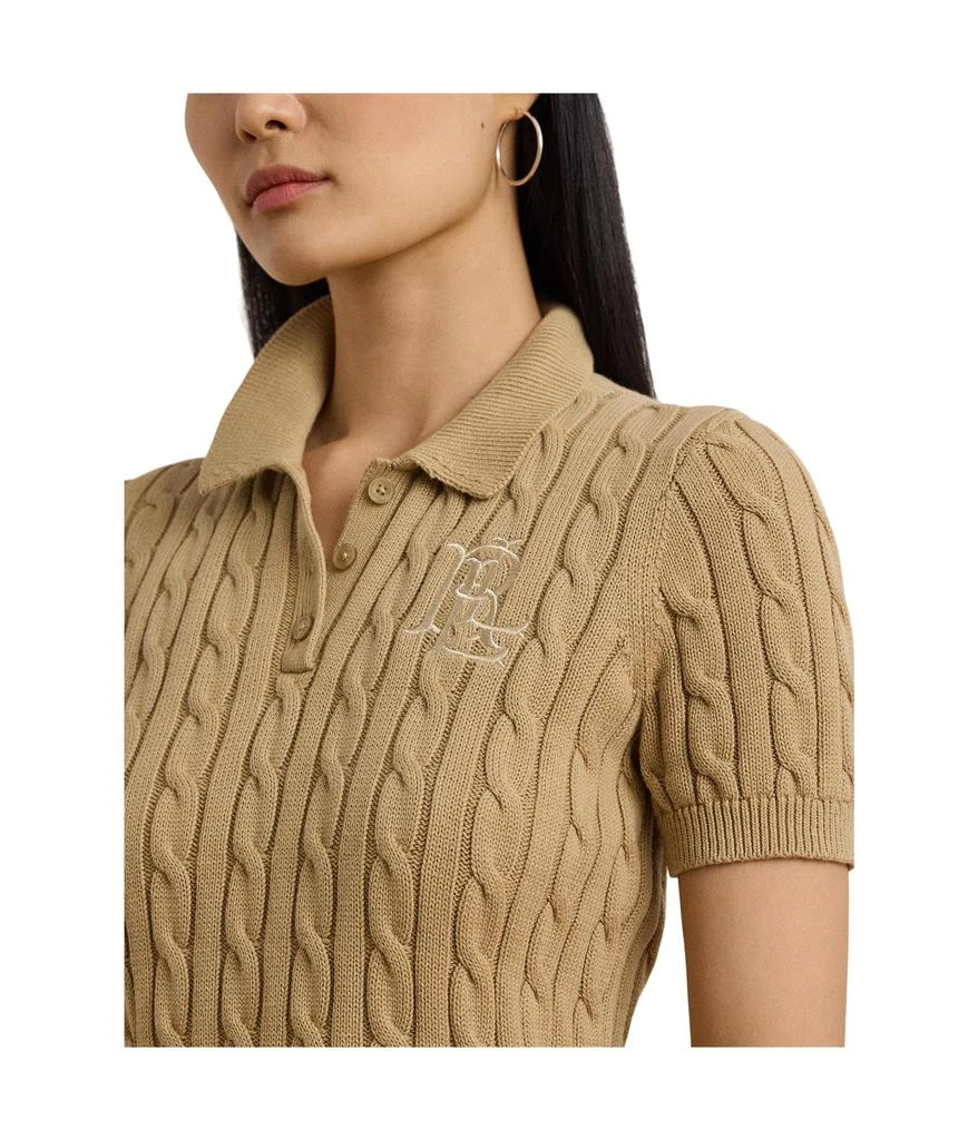 Ralph Lauren Petite Cable-knit Cotton Polo Sweater 3