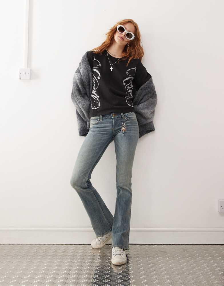 Cheap Monday Cheap Monday Booty Bei stretch low rise bootcut jeans in puddly blue tinted wash