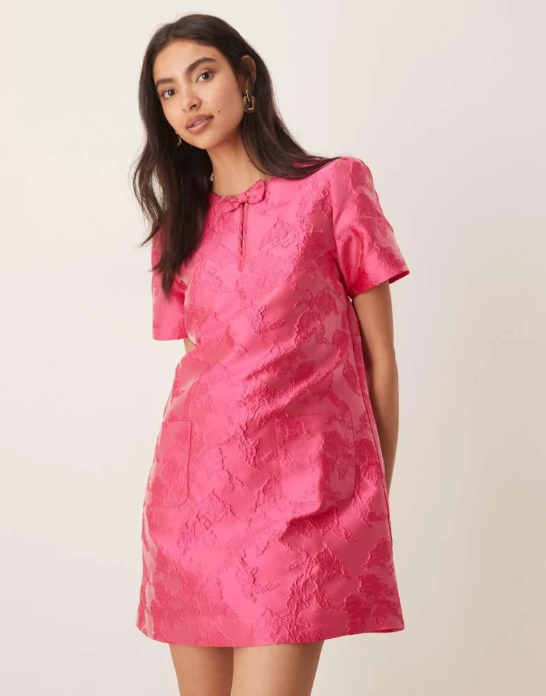 Sister Jane Sister Jane Foxglove jacquard mini dress in fuchsia 2
