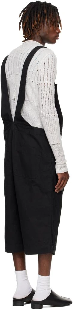 Jan-Jan Van Essche Black O-Project Paraffin Coated Cloth Cropped Overalls 3