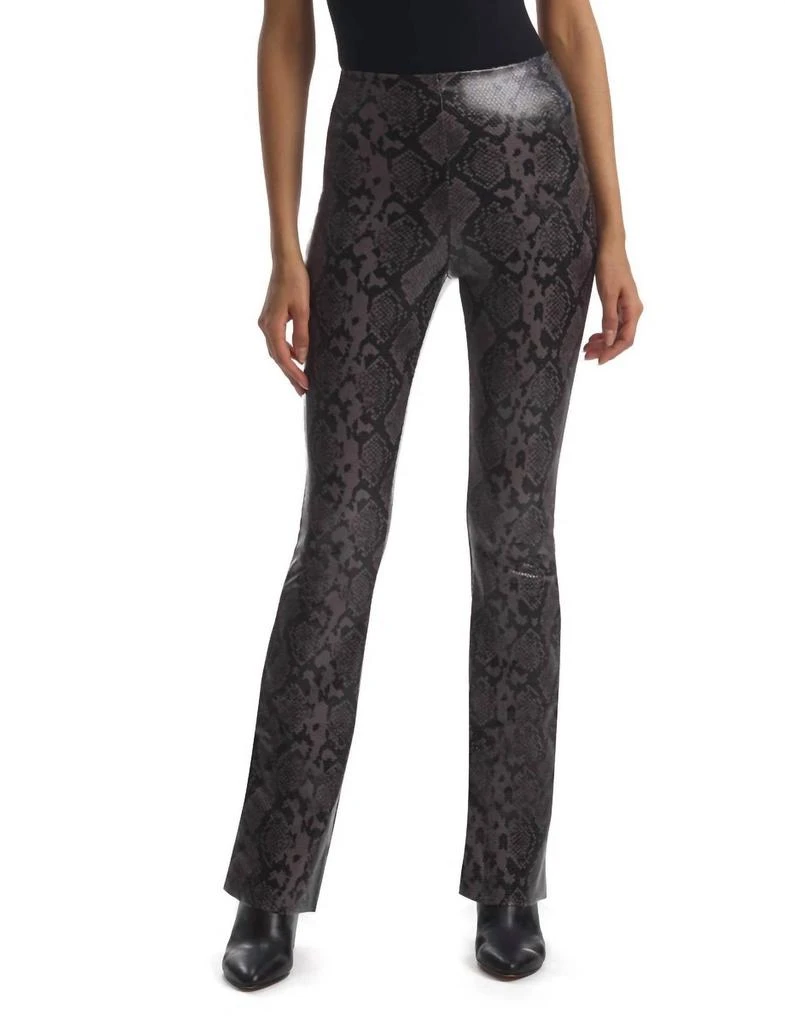 Commando Faux Leather Animal Flared Legging In Gray Snake 1