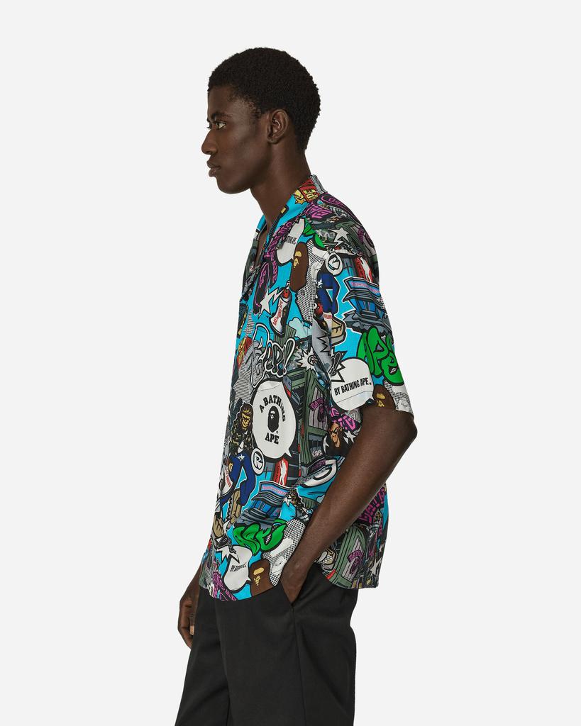 A Bathing Ape Comic Art Open Collar Shirt Multicolor