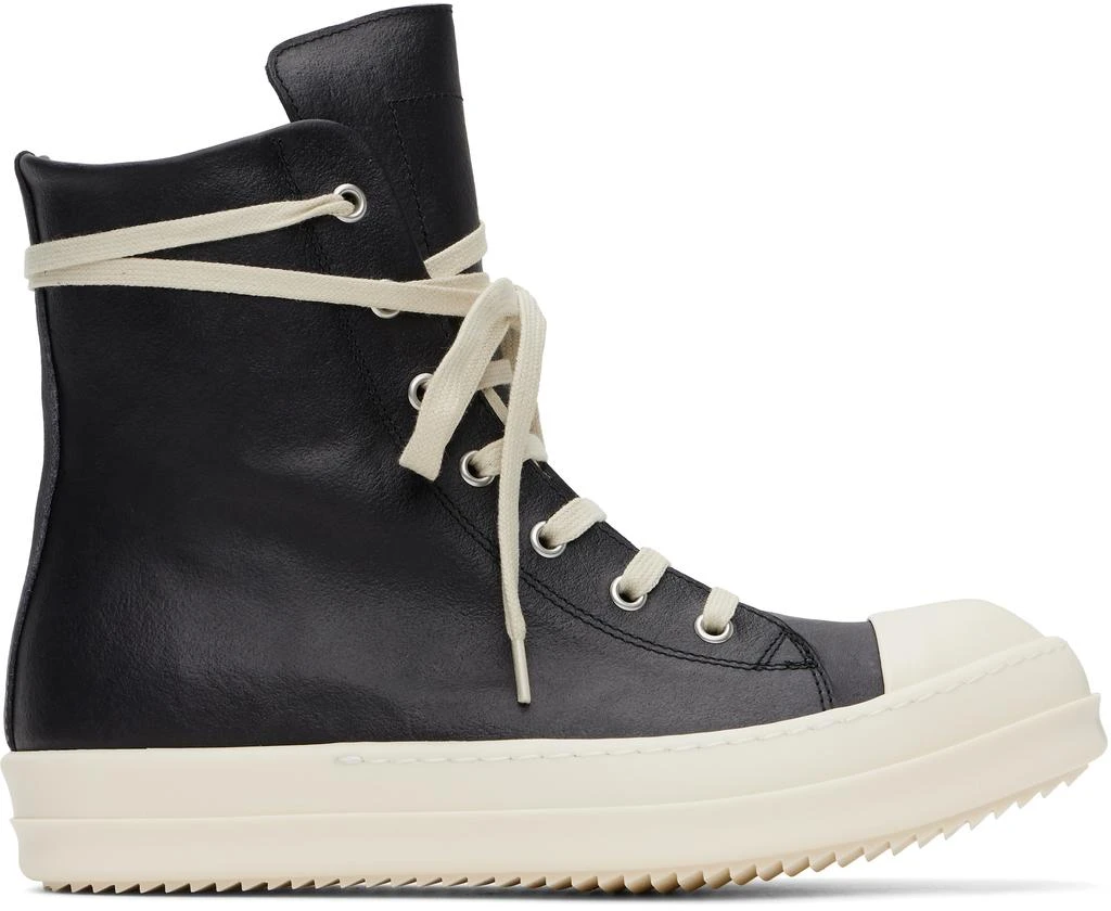 Rick Owens Black Hollywood Leather Sneakers 1