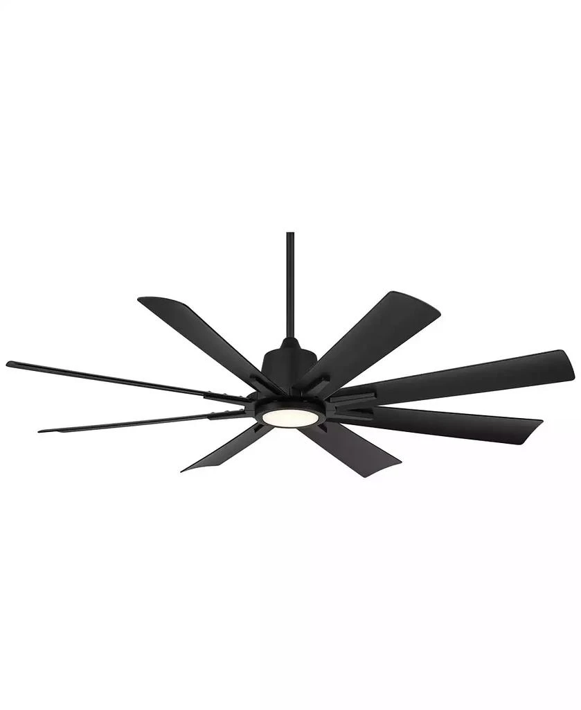 Casa Vieja 54" Inspirit Modern Indoor Outdoor Ceiling Fan 8 Blade LED Light Remote Control Matte Black Finish Bedroom Damp Rated