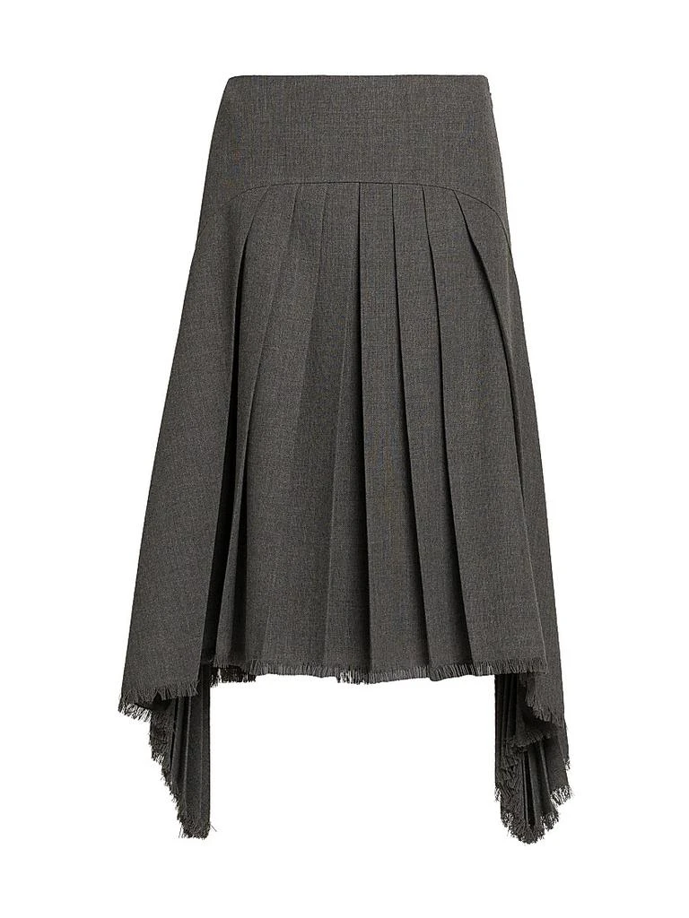 Jil Sander Wool Asymmetric Pleated Midi-Skirt 1