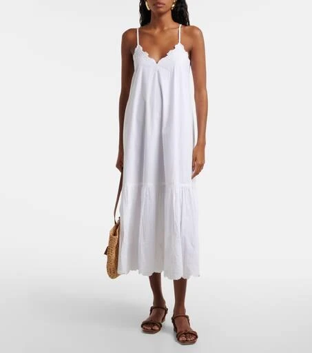 Juliet Dunn Embroidered cotton poplin midi dress 2