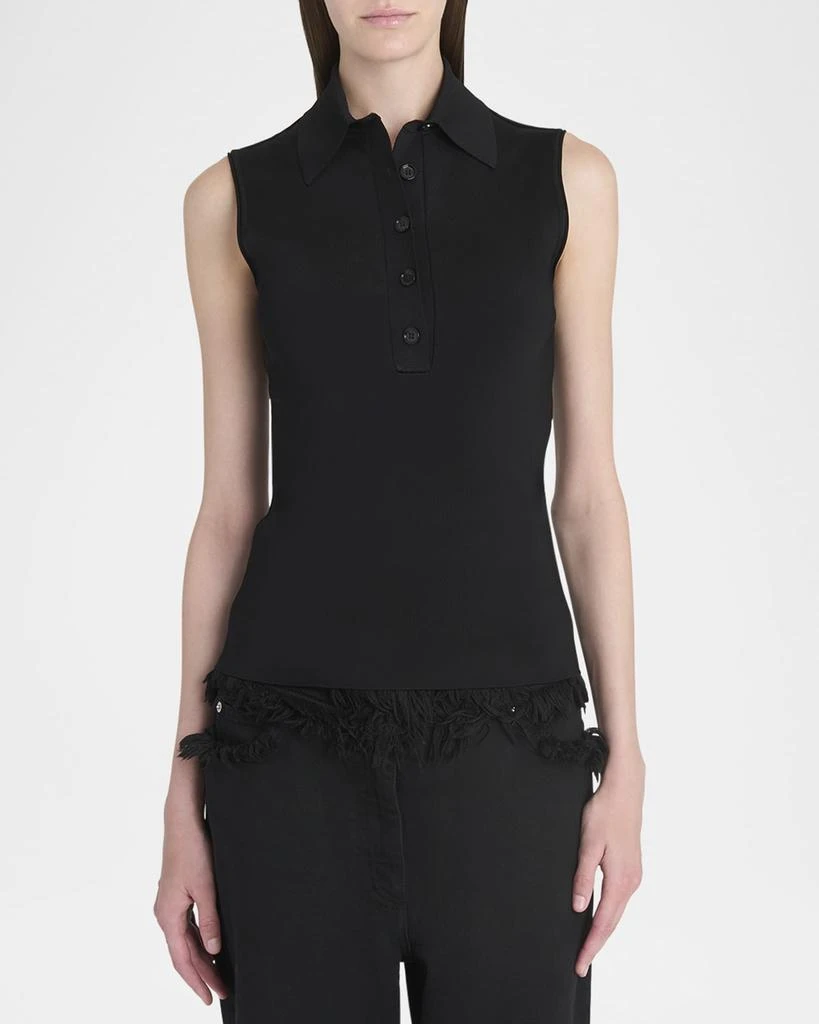 Salvatore Ferragamo Sleeveless Viscose Knit Polo Top 4