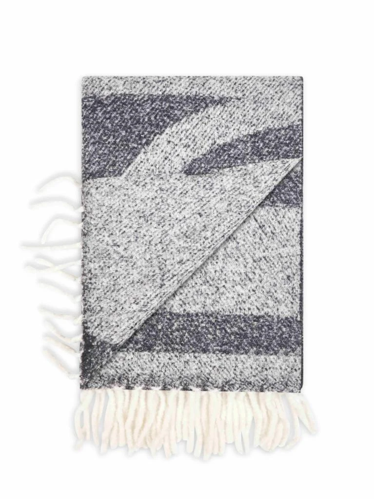 Totême TOTEME | Black and white monogram jacquard scarf |  | PZ 2