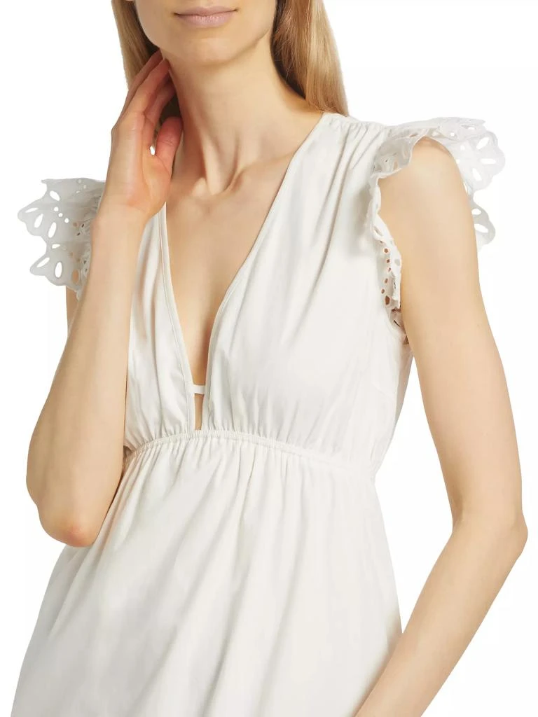 Rails Tina Eyelet Cotton Flutter-Sleeve Midi-Dress 6