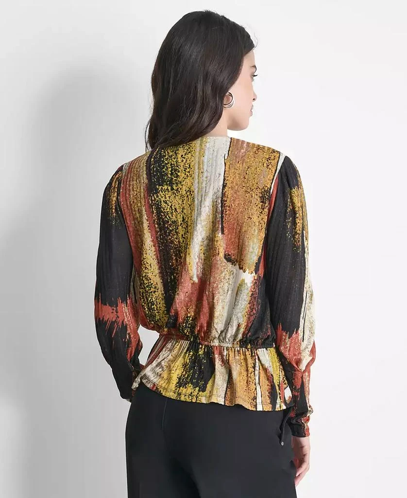 DKNY Women's Faux-Wrap Long-Sleeve Top 2