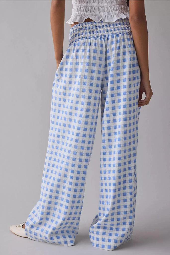 Kimchi Blue Kimchi Blue Caroline Smocked Wide Leg Linen-Blend Pant 5