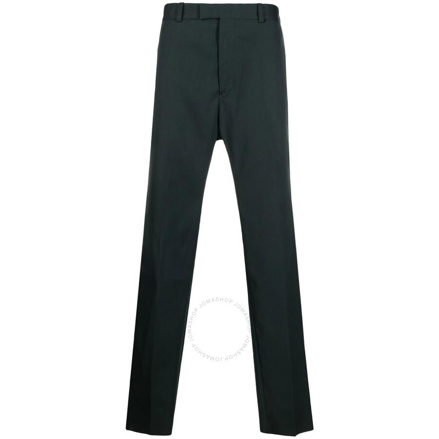 OAMC Men's Black Contrast-Stitching Straight-Leg Trousers