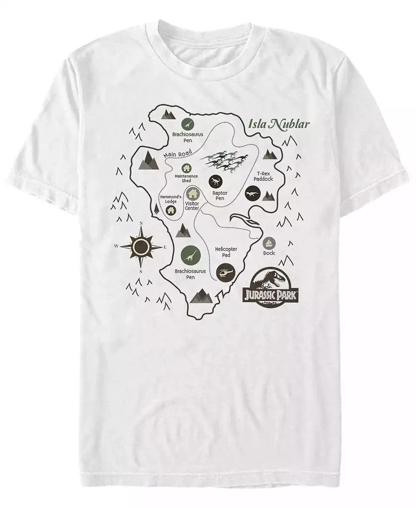 Jurassic Park Jurassic Park Men
s Isla Nublar Park Map Short Sleeve T-Shirt 1