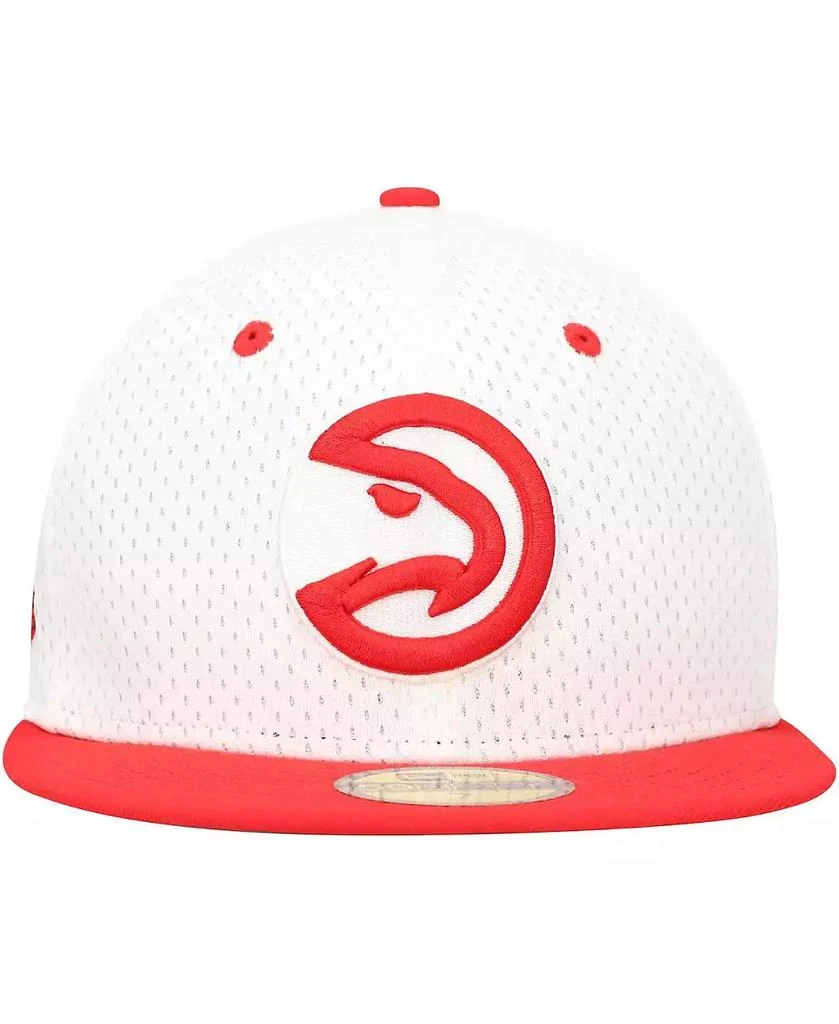 New Era Men's White/Red Atlanta Hawks Throwback 2Tone 59FIFTY Fitted Hat 3