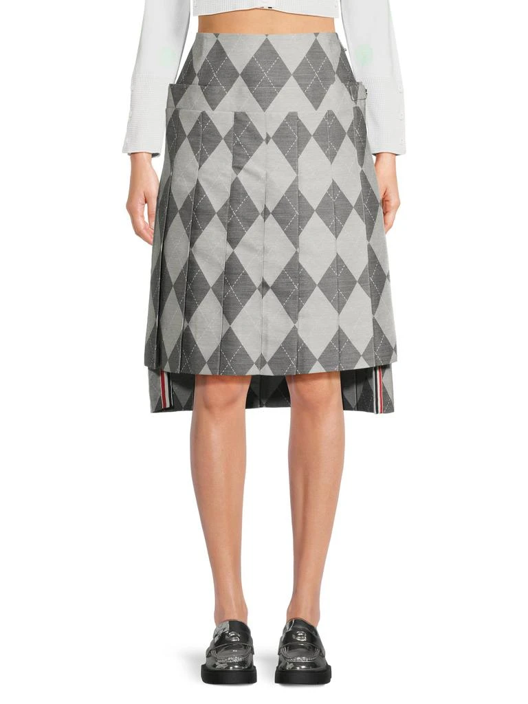 Thom Browne   ​Argyle Jacquard Pleated Skirt 1
