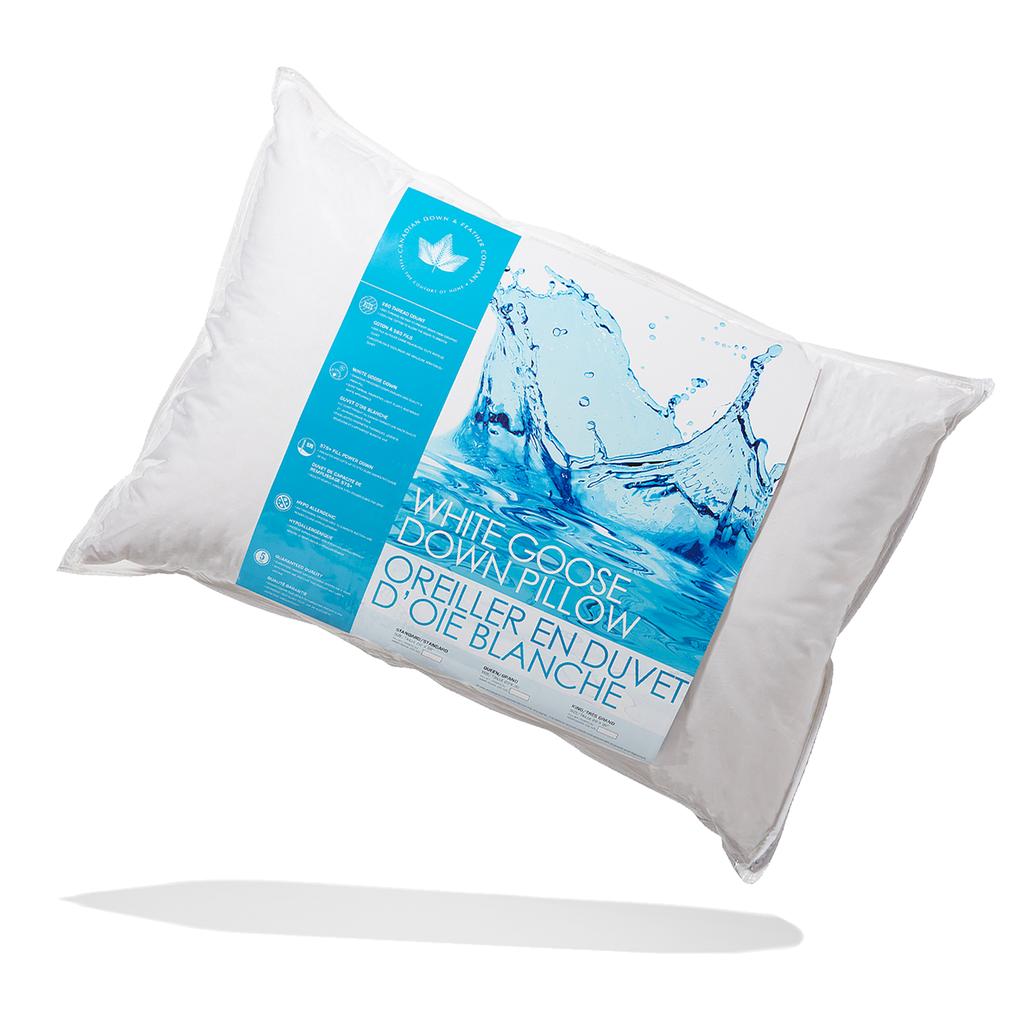 Canadian Down & Feather Company White Goose Down Pillow, Medium Support