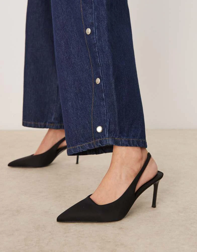 ASOS ASOS DESIGN Spicy slingback stiletto mid heeled shoes in black 1