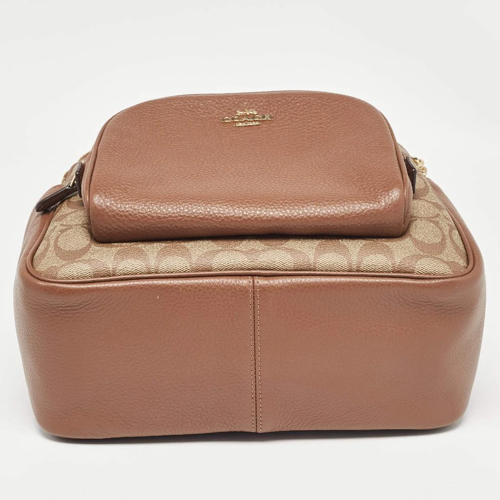 Coach Coach Brown/Beige Signature Coated Canvas and Leather Court Backpack 6